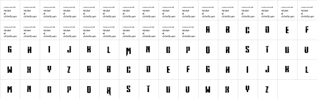 Midnite Hour Regular  glyph index