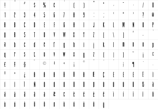 GiottoBold Regular  glyph index