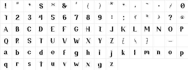 Astrology Regular  glyph index
