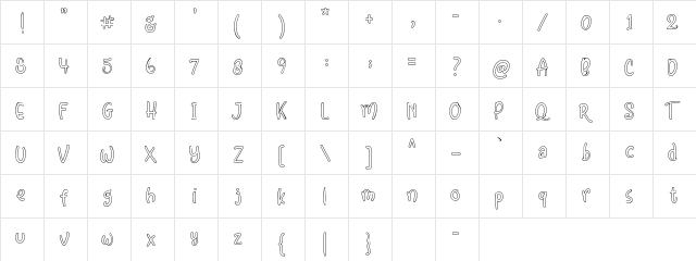 Little Clusters Outline Demo Regular  glyph index