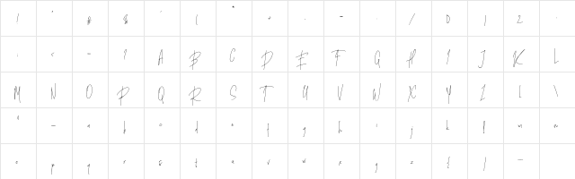Manttera Regular  glyph index
