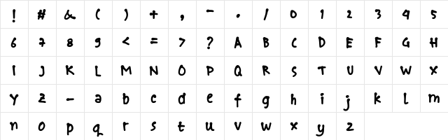 boncu sketches Regular  glyph index