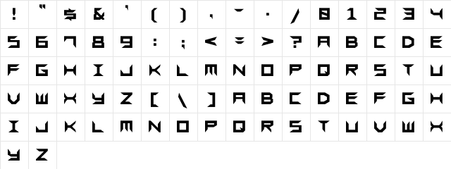 Sharps GF Regular  glyph index