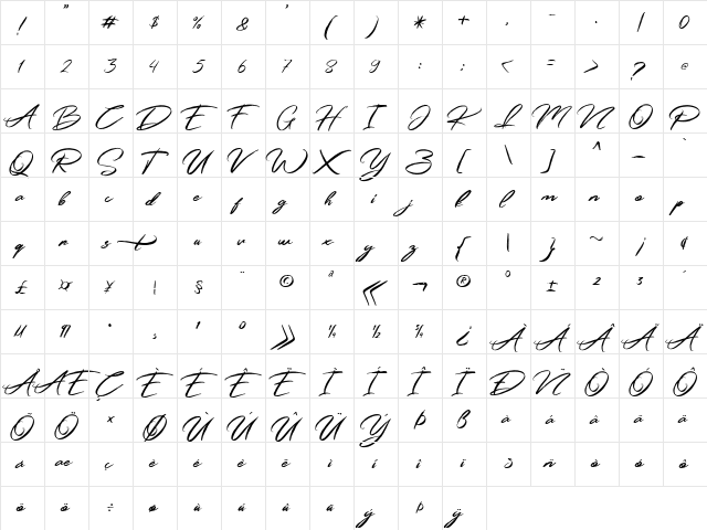 Simpletune  Free Personal Use Regular  glyph index