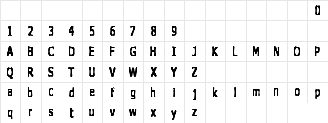Sweety Style Regular  glyph index