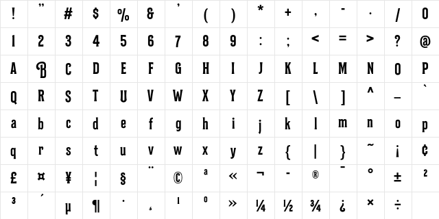 Bilcase Demo Demo  glyph index