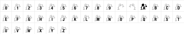 KR Lil Mike's Robot Regular  glyph index