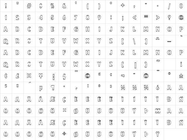Elefont Outline Regular  glyph index