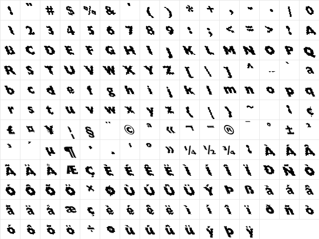 FZ BASIC 57 WAVEY LEFTY Normal  glyph index