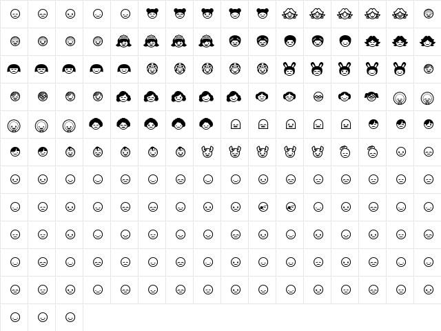 Sushi High Regular  glyph index