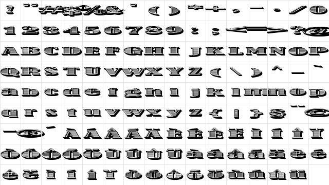 One Dance Bold  glyph index