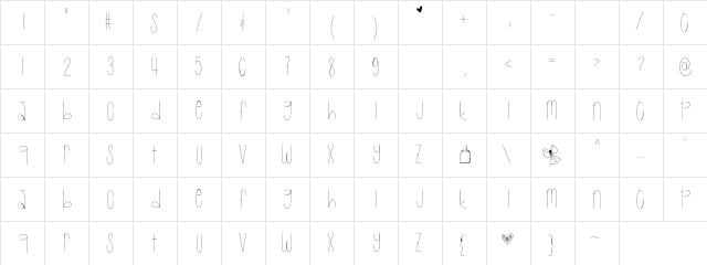 Lexabelle Medium  glyph index