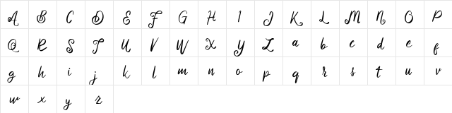 Delphina FREE Regular  glyph index