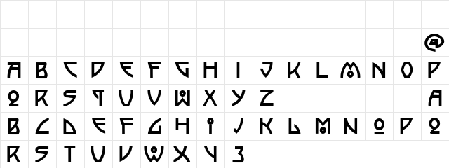 Semiramis Regular  glyph index