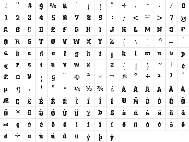 FZ BASIC 53 CRACKED Normal  glyph index