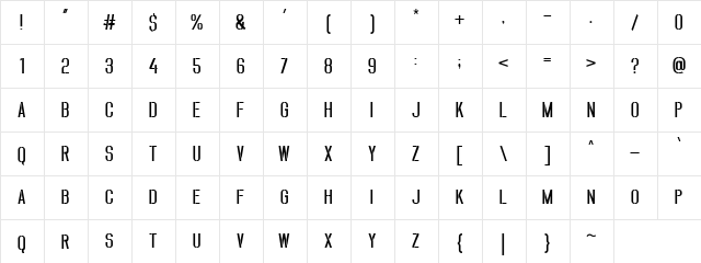 HOWKINS FREE Regular  glyph index