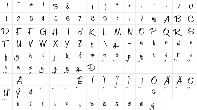 HL Netco 1BK Regular  glyph index