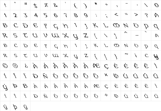 FZ JAZZY 31 CRACKED LEFTY Normal  glyph index