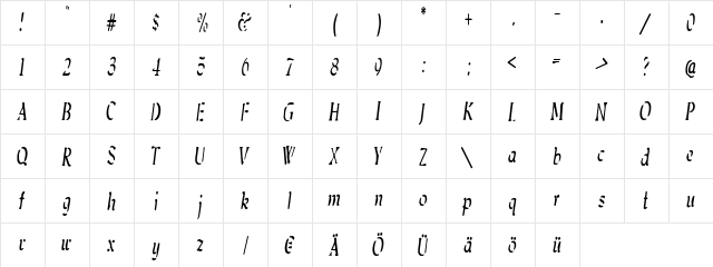 SoftAutumn Regular  glyph index