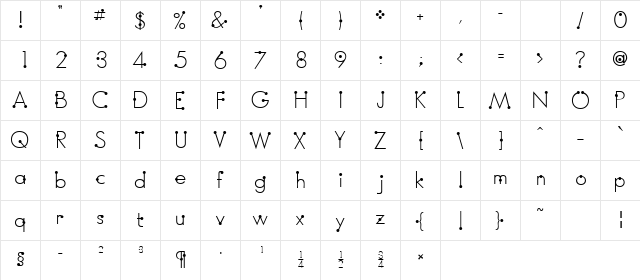 BoumBoum (Free version) Regular  glyph index