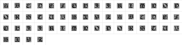 Neugotische Initialen Regular  glyph index