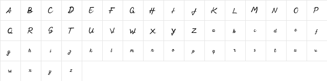 Hand Creation Personal Use Regular  glyph index