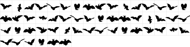 VampyrBats Regular  glyph index