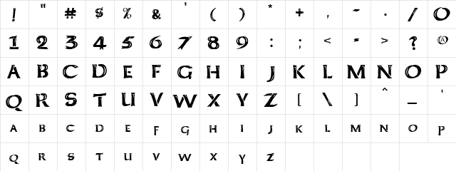 Leprosy Regular  glyph index