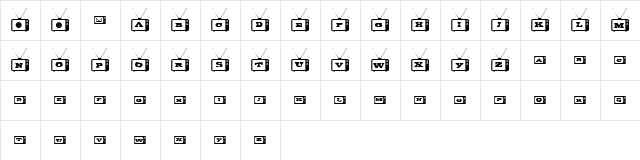 Tiny Tube Regular  glyph index
