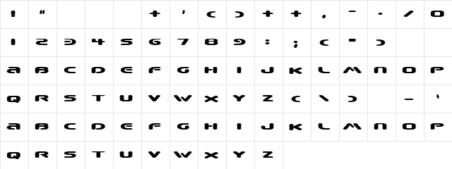 Square Zeta Regular  glyph index