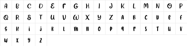 The Marshmallow FREE Regular  glyph index