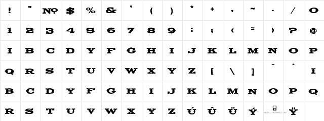 LHF Fancy Full Spurs Bold Regular  glyph index