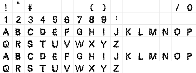 Sausages Regular  glyph index