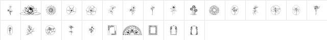 Wildflower III Regular  glyph index