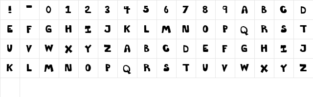 ThrowupSolid Regular  glyph index