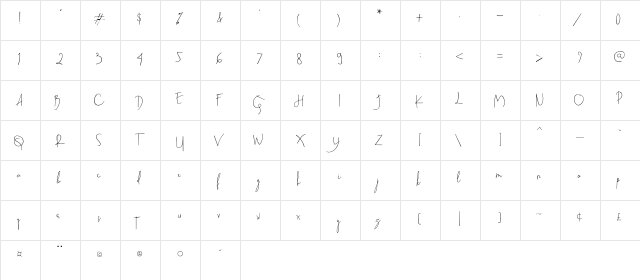 Beatrix Signature Regular  glyph index