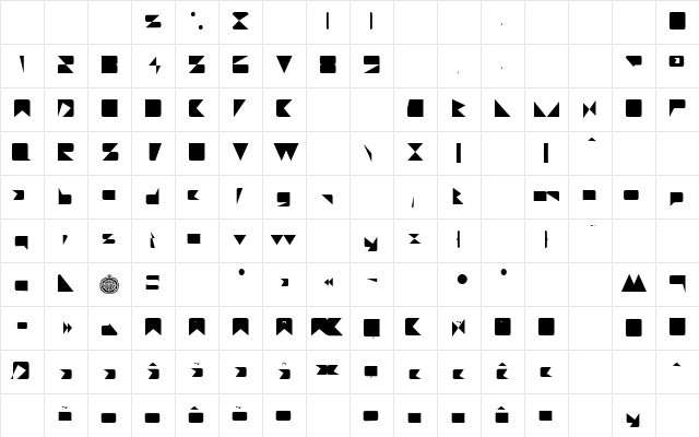 MAJORIE Regular  glyph index