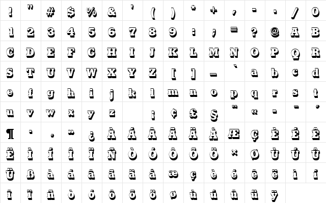 StymieTBlaSh1 Regular  glyph index