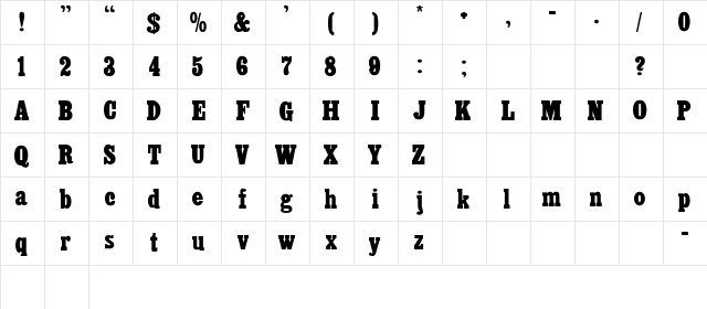 Cairo Regular  glyph index