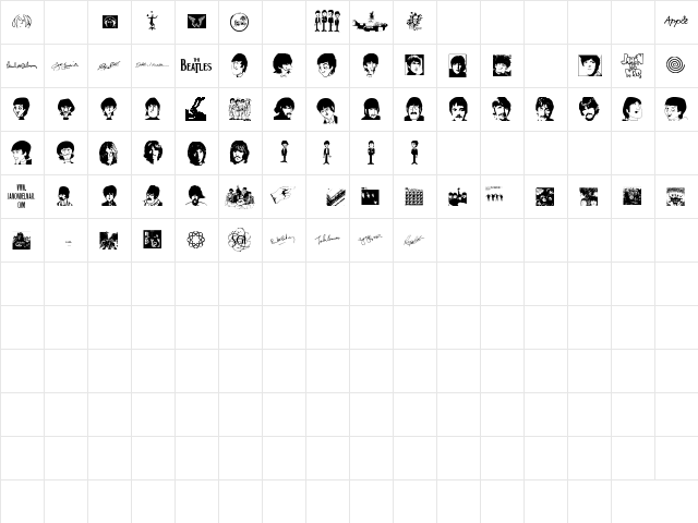 JAMON del MAR Regular  glyph index