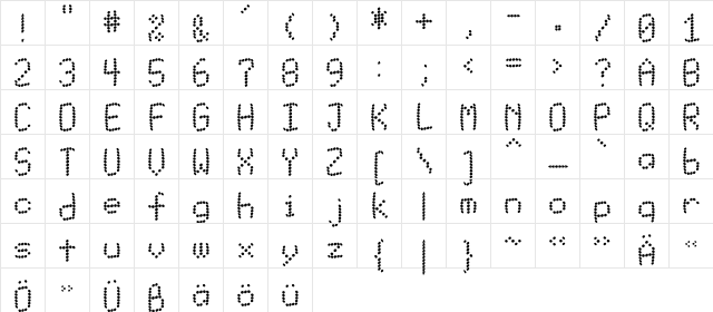 MatrixbuK Regular  glyph index