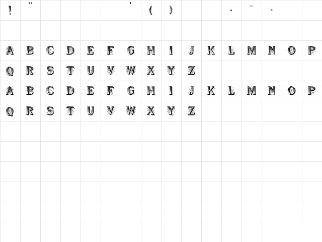 GE Saloon Engraved Caps Regular  glyph index