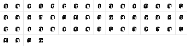 Officer Regular  glyph index