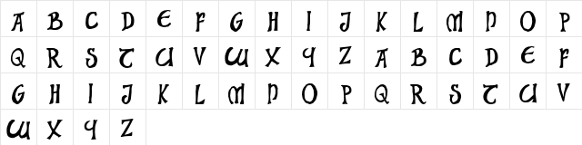 Solar Celtic Regular  glyph index