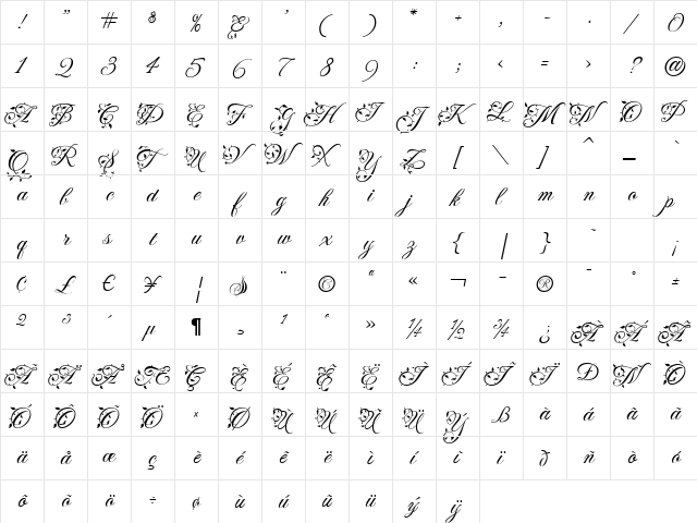 FleurDeLeah ROB  glyph index