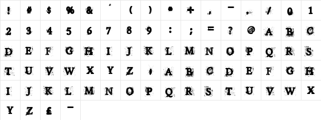 House of Horror Regular  glyph index