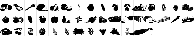 wmfood1 Regular  glyph index