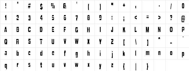 Starry Pool Regular  glyph index