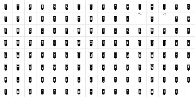 SwEeT yElLoW Regular  glyph index