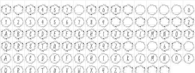 CK Grocery List Holiday Regular  glyph index